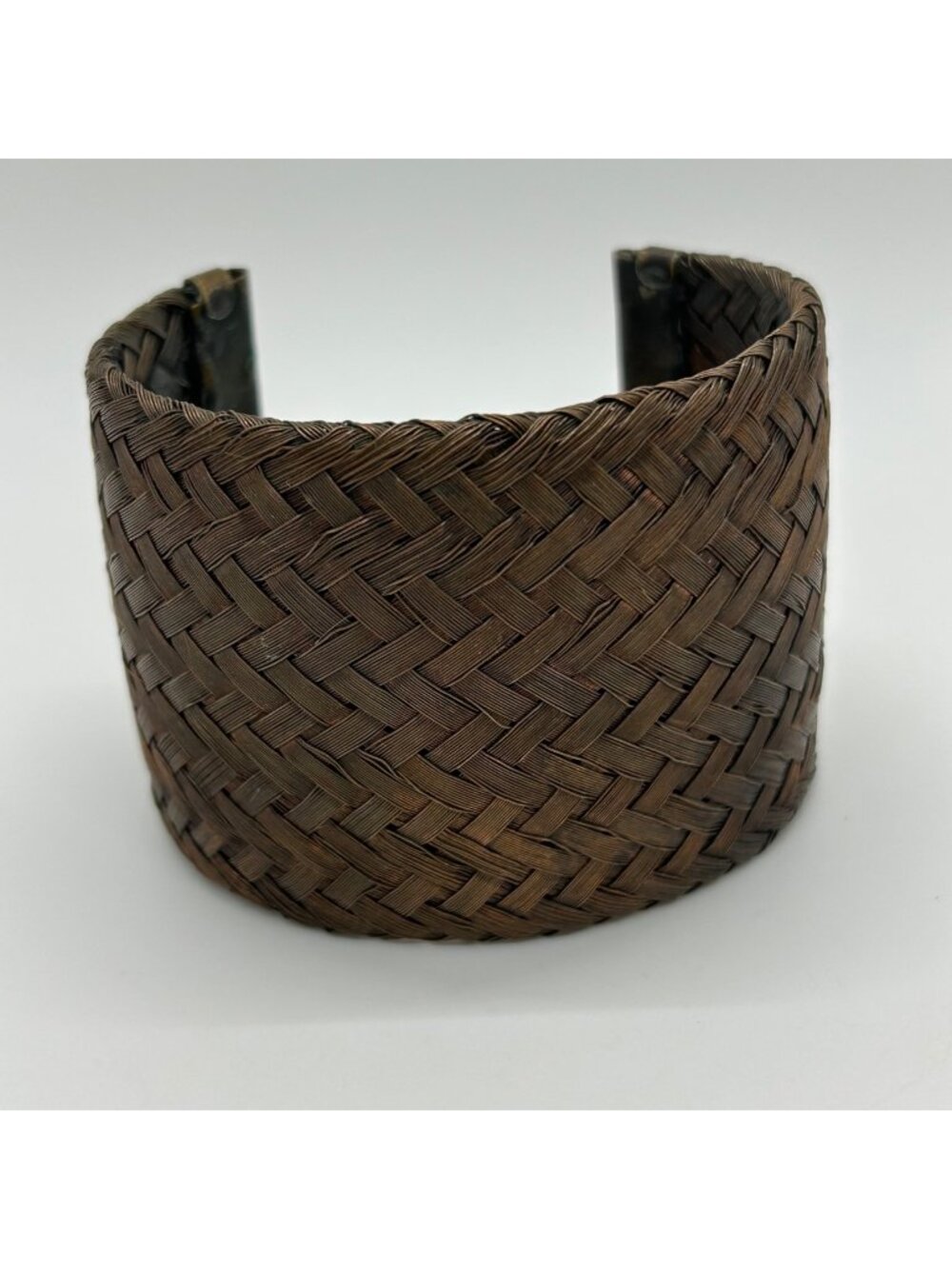 Sarah Cavender Metalworks Woven Copper-tone Cuff Bracelet Wide Design Handmade